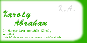 karoly abraham business card