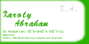 karoly abraham business card